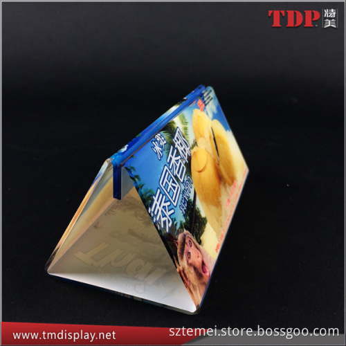 wholesale printed customized triangle restaurant acrylic menu holder